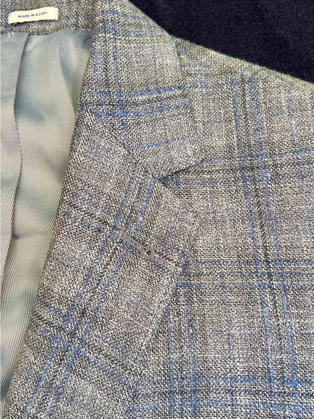 Joseph Abboud Grey Blazer with Blue Windowpane